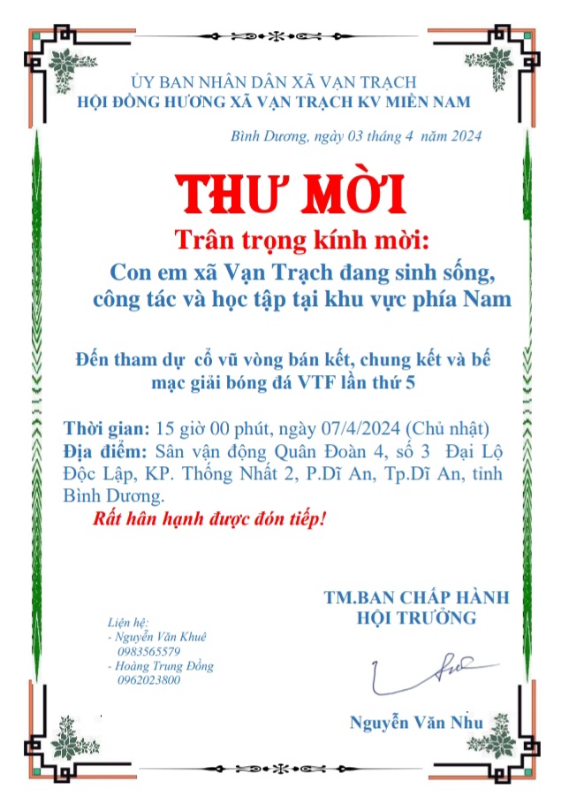 Lịch thi đấu trận bán kết, chung kết và bế mạc giải bóng đá VTF lần thứ 5.