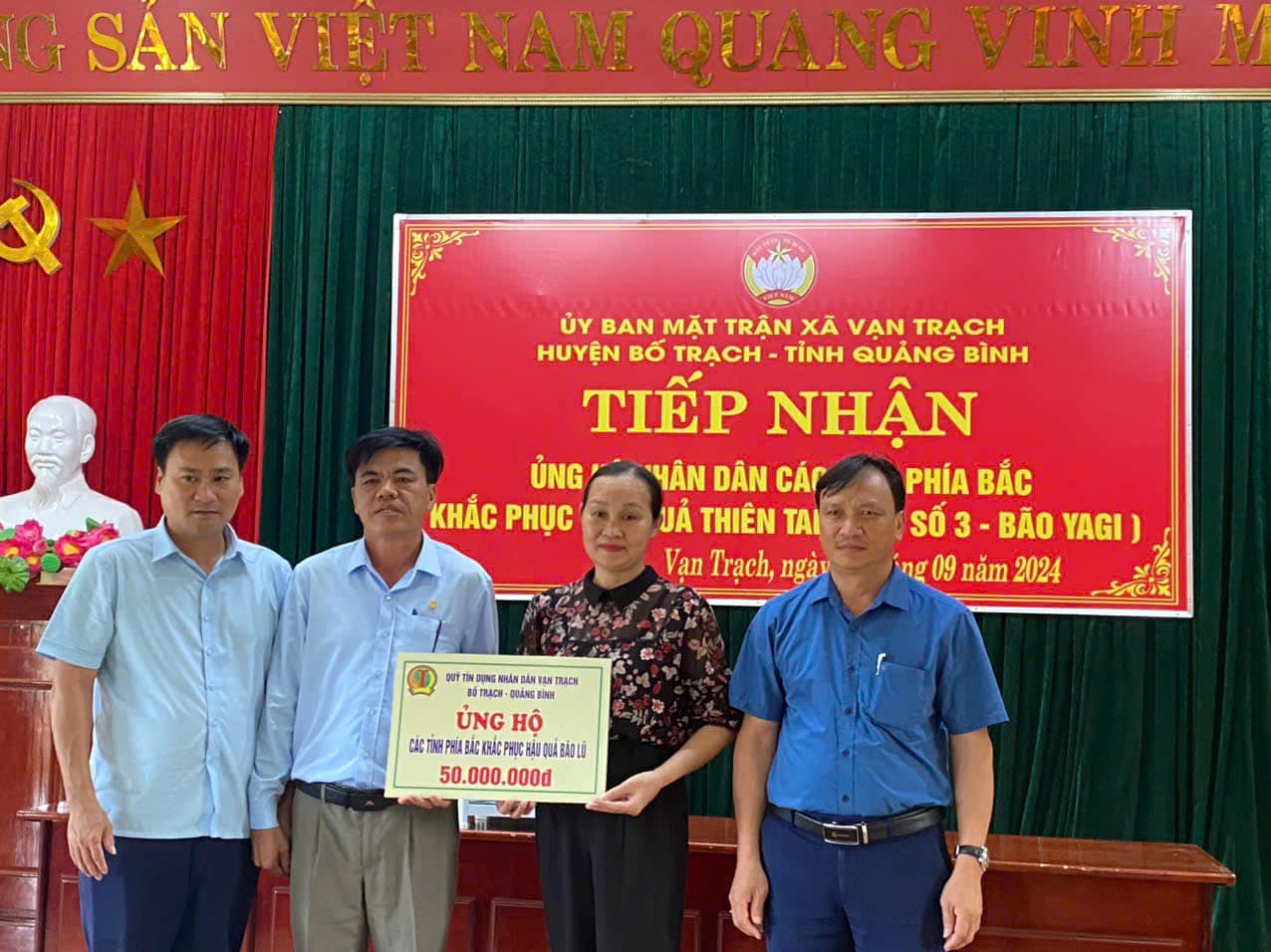 Xã vạn trạch Cùng triệu trái tim hướng về đồng bào miền Bắc